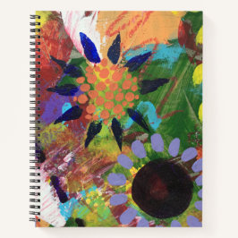 Notebook espiral no Abstrato Flowers Design