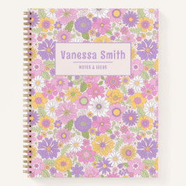 Notebook Espiral Personalizado com Padrão Floral R