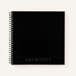 Notebook Espiral Preto Quadrado ARCHITECT 8,5"