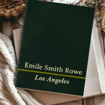 Notebook espiral verde de entrada mínima simples