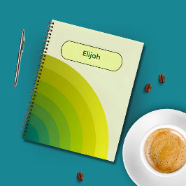 Notebook espiral verde gradiente para o trabalho