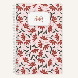Notebook espiralado cor-de-rosa floral | fofofo