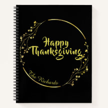 Notebook espiralado da família Black Happy Thankan