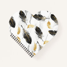 "Notebook Feathered Heart"