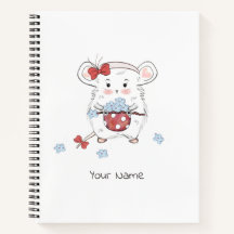 Notebook Floral Girly de Pequeno Hamster Bonito