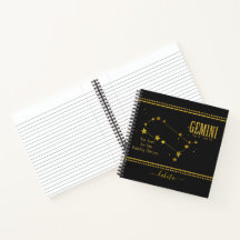 Notebook Gemini Star Zodiac