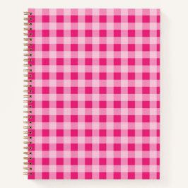 Notebook Gingham Rosa Quente