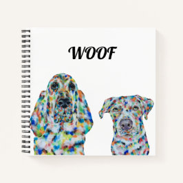 Notebook Hound Dog & Labrador Square