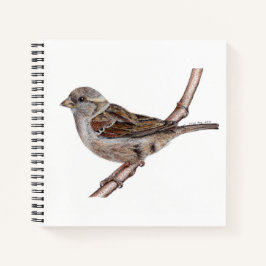 Notebook House Sparrow Bird (Passer Domesticus)
