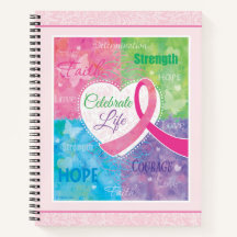 Notebook Inspirador de Fita Rosa
