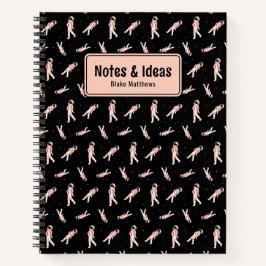 Notebook legal flutuante no espaço personalizado