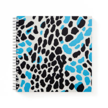 Notebook-leopardo azul-elétrico