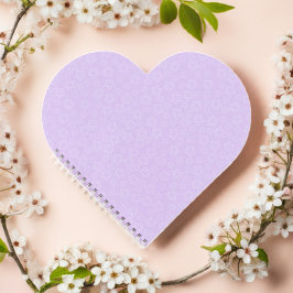 Notebook Lilac Cherry Blossom Heart