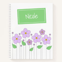 Notebook Lilac Flowers e Tag