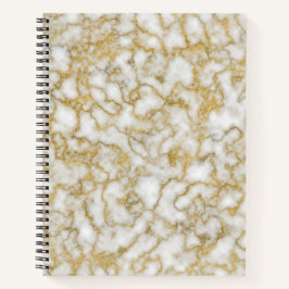 Notebook Marble Spiral Dourado