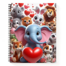 Notebook moderno com animais