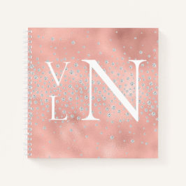 Notebook Monograma Inicial Personalizado Peach