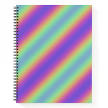 Notebook Neon Glow Rainbow Stripe Spiral
