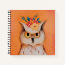 Notebook Owl & Flowers Hardcover