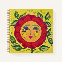 Notebook Pansy Flower Girl Spiral
