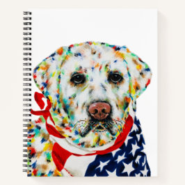Notebook Patriótico White Labrador de 8,5" x 11"