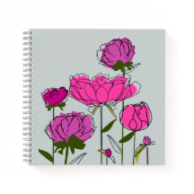 Notebook Peonies Square