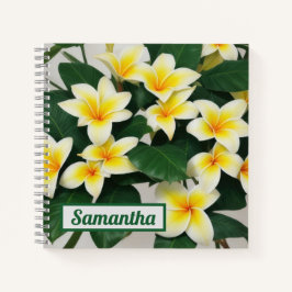 Notebook Personalizado de Flor Branco Frangipani