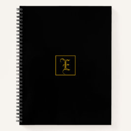 Notebook personalizado Elegante Dourado Monograma