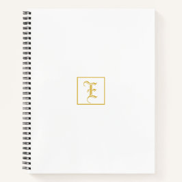 Notebook personalizado Elegante Dourado Monograma