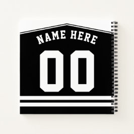 Notebook Personalizável de Hockey Black Jersey