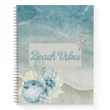 Notebook Pufferfish Beach Theme Spiral