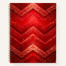 Notebook Red Decorative Glitter