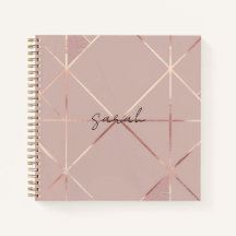 Notebook rosa Dourado
