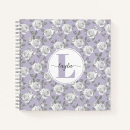 Notebook rosa Garden Monograma Lavanda