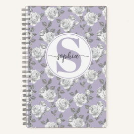 Notebook rosa Garden Monograma Lavanda