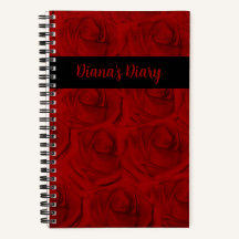 Notebook Rosa vermelha Diary Elegante