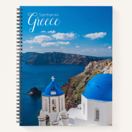 Notebook Spiral Cênico da Grécia Santorini