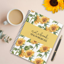 Notebook Sunflower "All My Brillily Ideas"