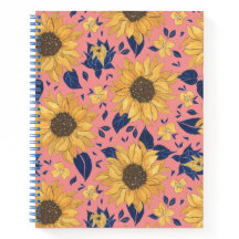 Notebook Sunflower Spiral