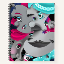 Notebook Surreal Quebra-cabeça Faces