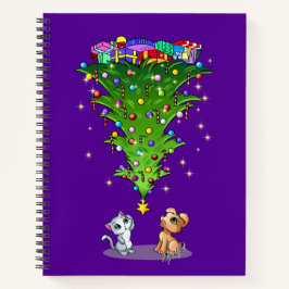 Notebook Trendy Christmas Tree Rich Plum de Mei Yu