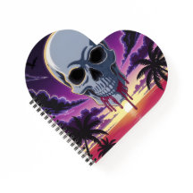 Notebook Tropical Skull Sunset
