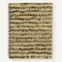 Notebook Vintage Musical Notes