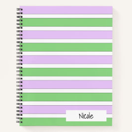 Notebook White, Lilac e Green Strips