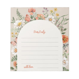 Notecards de flor selvagem | Bloco de notas
