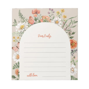 Notecards de flor selvagem   Bloco de notas