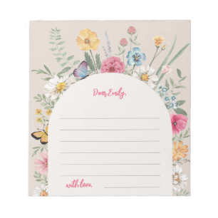 Notecards de flor selvagem   Bloco de notas