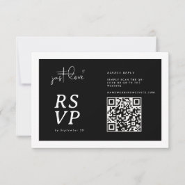 Nothing Fancy Just Love Black White QR-code RSVP 