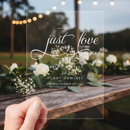 Nothing Fancy Just Love Script Heart Wedding