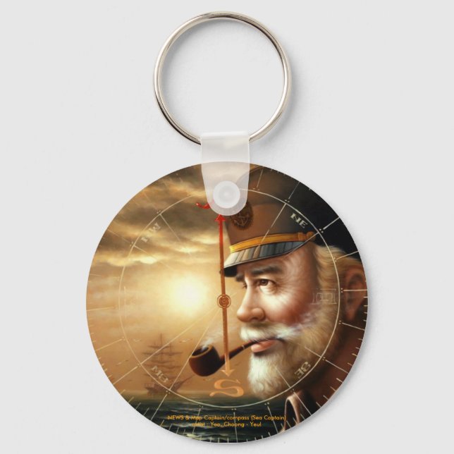NOTÍCIAS & Mapear Chaveiro de Capitão/Bússola (Cap (Frente)